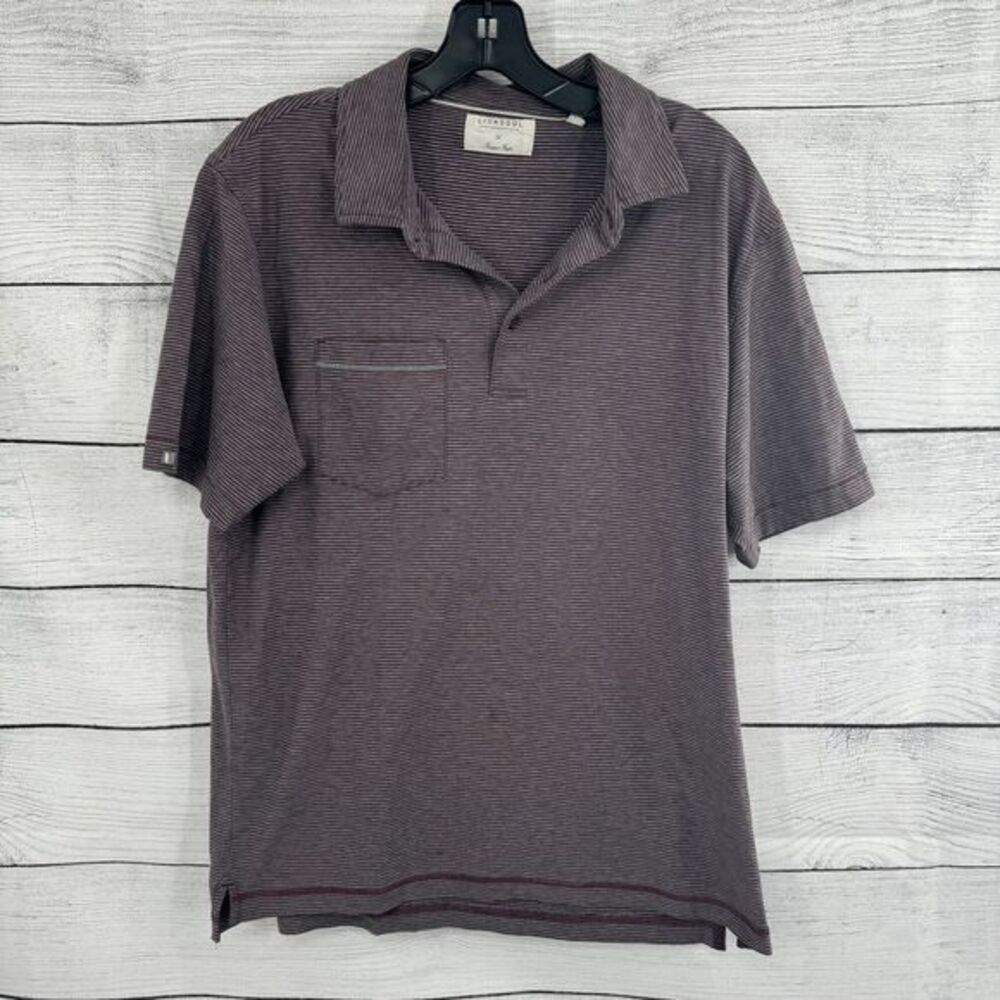 Linksoul Polo Shirt Men's Medium Striped Luxury Cotton Casual Golf Wear‎